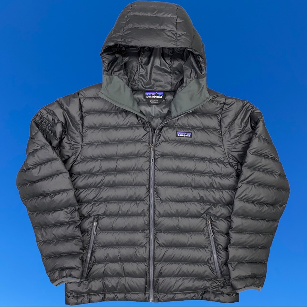 Patagonia Down Sweater Hoody Mens L Black Jacket Coat Great Condition